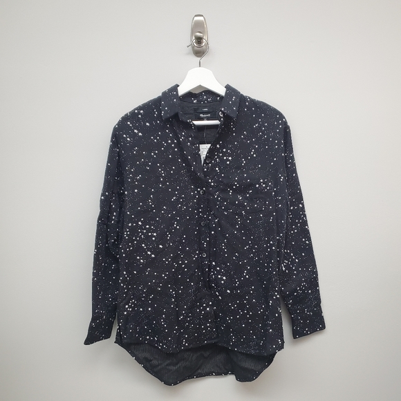 Madewell Star Print Oversized Ex Boyfriend Shirt XS - Picture 4 of 8